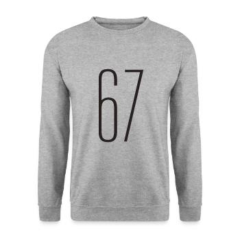 67 - Unisex Sweatshirt - salt & pepper - Front - Alina (178cm) & Michal (187cm)