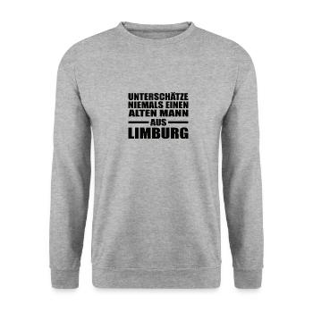 Alter Mann Limburg Lahn Geburtstag Rentner Heimat - Unisex Pullover - Weißgrau meliert - Vorne - Alina (178cm) & Michal (187cm)