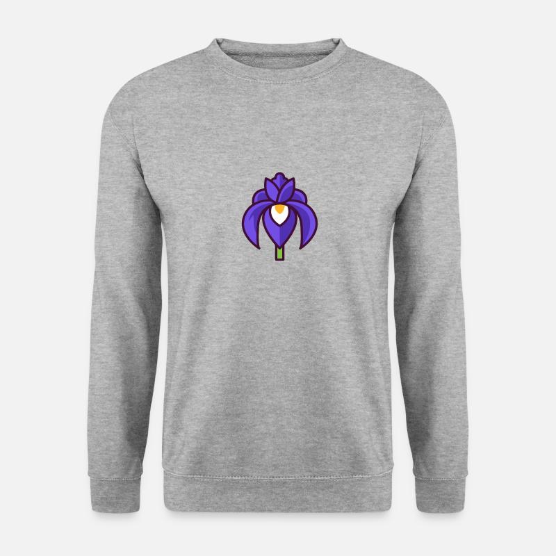 Schwertlilie - Unisex Pullover - Weißgrau meliert