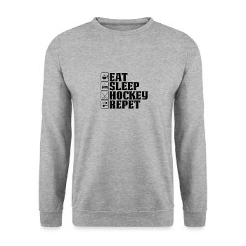 Eishockey Verein Team Sport Geschenk - Unisex Pullover - Weißgrau meliert - Vorne - Alina (178cm) & Michal (187cm)