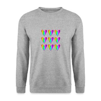 MAMAN. FÊTE DES MÈRES. BONNE FÊTE MAMAN. JE T'AIME - Sweat-shirt Unisexe - gris chiné - Devant - Alina (178cm) & Michal (187cm)