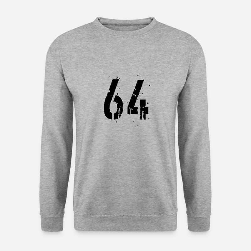 Nummer 64 - Unisex Pullover - Weißgrau meliert