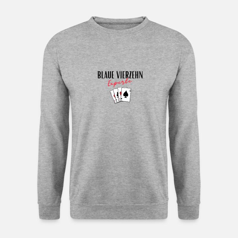 Blaue Vierzehn Experte - Unisex Pullover - Weißgrau meliert