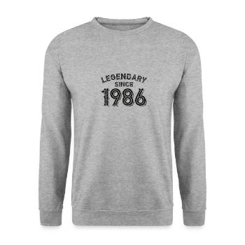 1986 Birthday Born Year 86 Celebration - Unisex Sweatshirt - salt & pepper - Front - Alina (178cm) & Michal (187cm)