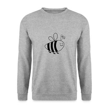 suesse biene - Unisex Pullover - Weißgrau meliert - Vorne - Alina (178cm) & Michal (187cm)