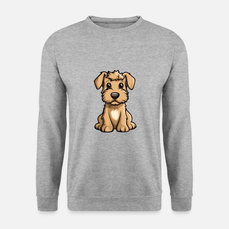 Airedale Terrier Hund Comic Baby - Unisex Pullover - Weißgrau meliert