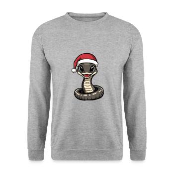 Snake Cobra Christmas Christmas - Unisex Sweatshirt - salt & pepper - Front - Alina (178cm) & Michal (187cm)