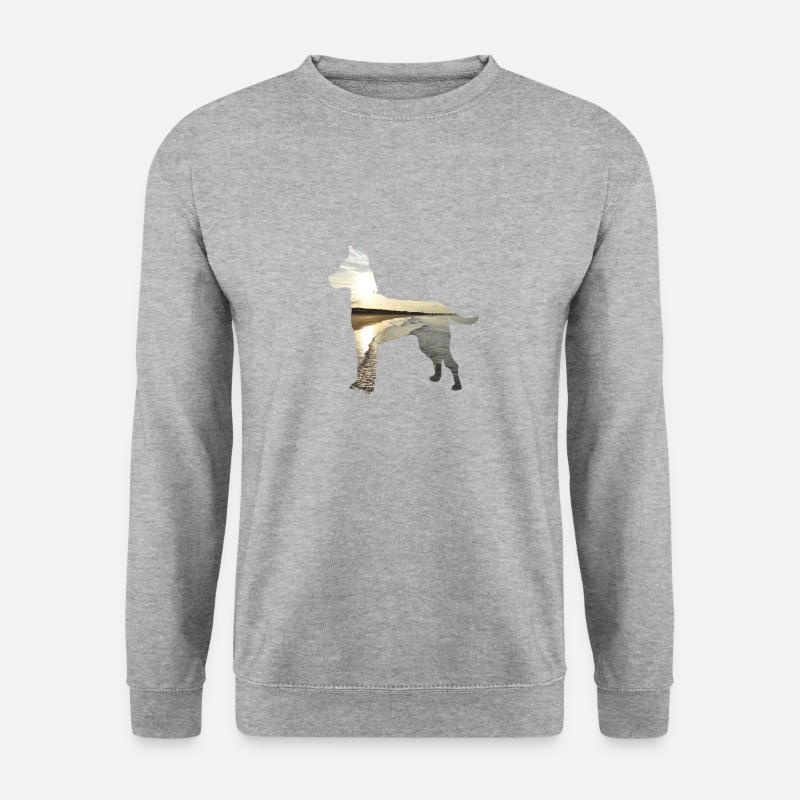 Hund-Nordsee - Unisex Pullover - Weißgrau meliert