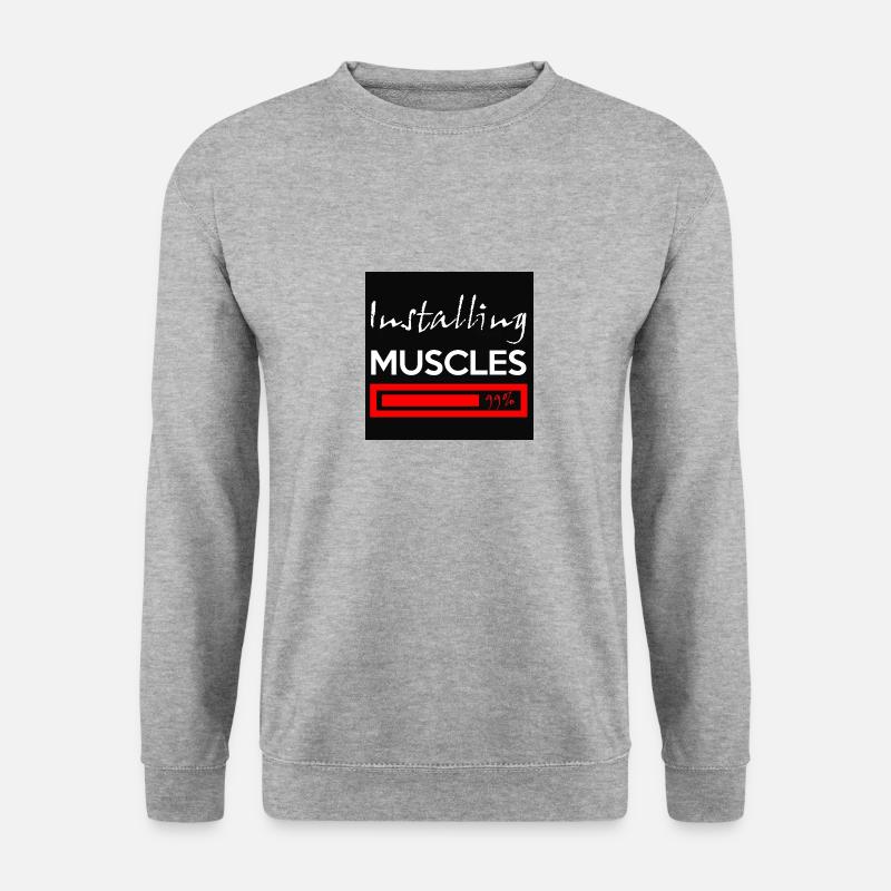 Krafttraining - Unisex Pullover - Weißgrau meliert