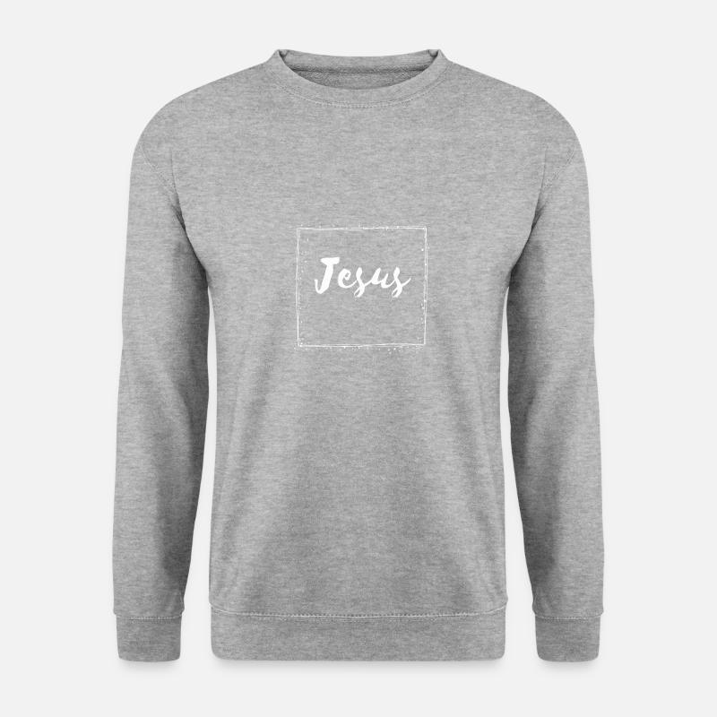 Jesus - Unisex Pullover - Weißgrau meliert