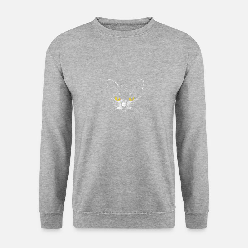 Katze - Unisex Pullover - Weißgrau meliert
