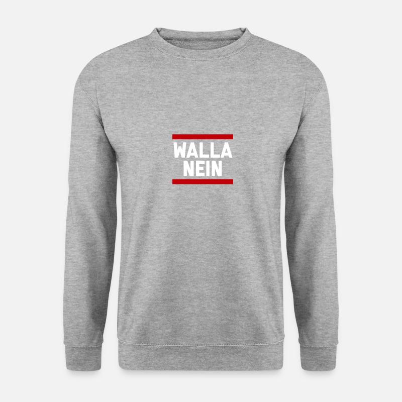 WALLA NEIN - Unisex Pullover - Weißgrau meliert