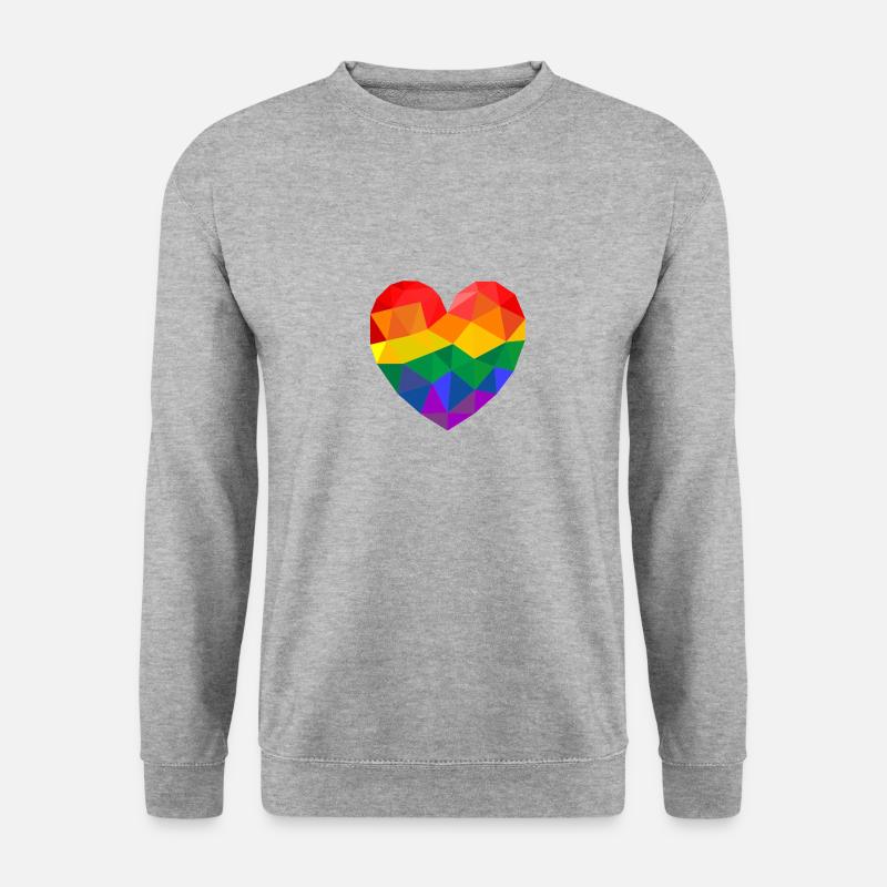 RAINBOW HEART - Unisex Pullover - Weißgrau meliert