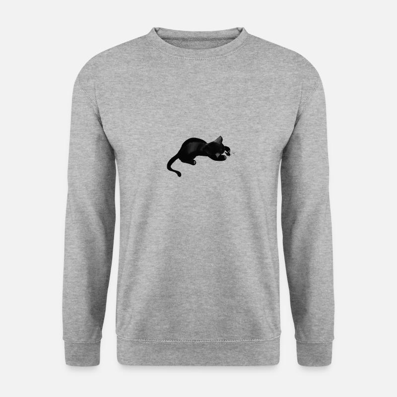 Katze - Unisex Pullover - Weißgrau meliert