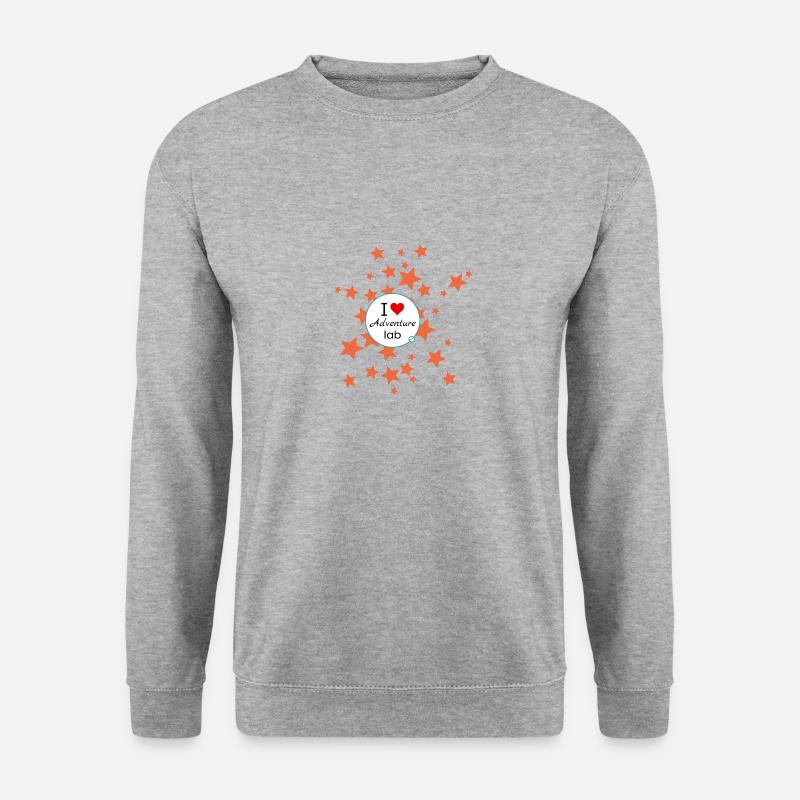 I Love Adventure Lab - Geocaching - Unisex Pullover - Weißgrau meliert