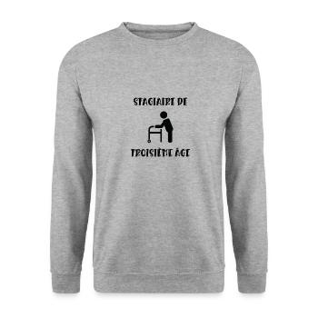 stagiaire de troisième âge - Sweat-shirt Unisexe - gris chiné - Devant - Alina (178cm) & Michal (187cm)