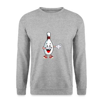 Bowling cone dabbing dance gift - Unisex Sweatshirt - salt & pepper - Front - Alina (178cm) & Michal (187cm)