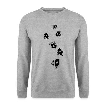 Map Icon Icon - Unisex Sweatshirt - salt & pepper - Front - Alina (178cm) & Michal (187cm)