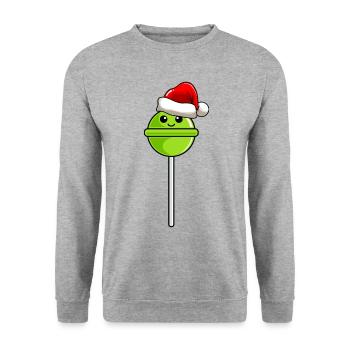 Lollipop Christmas Comic Noël - Sweat-shirt Unisexe - gris chiné - Devant - Alina (178cm) & Michal (187cm)
