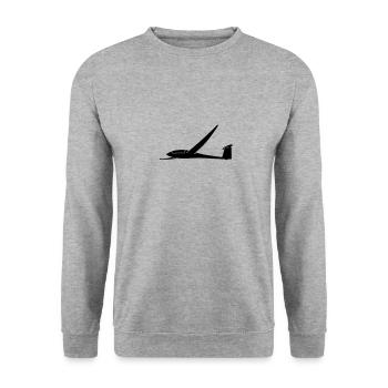 Ventus C17.6 glider pilot - Unisex Sweatshirt - salt & pepper - Front - Alina (178cm) & Michal (187cm)