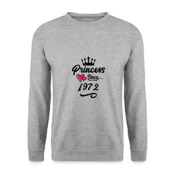 1972 Anniversaire de la princesse - Sweat-shirt Unisexe - gris chiné - Devant - Alina (178cm) & Michal (187cm)