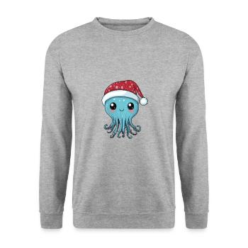 Jellyfish Christmas Comic - Unisex Sweatshirt - salt & pepper - Front - Alina (178cm) & Michal (187cm)