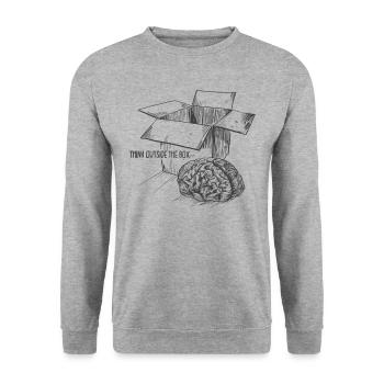 Anders denken - Unisex Pullover - Weißgrau meliert - Vorne - Alina (178cm) & Michal (187cm)