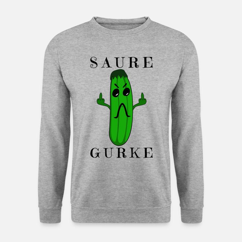 Saure Gurke Vegetarier Vegan Salatgurke - Unisex Pullover - Weißgrau meliert