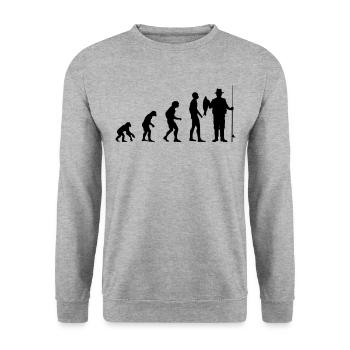 Pêcheur, pêche, pêcheur, pêcheur, hobby, cadeau, idée - Sweat-shirt Unisexe - gris chiné - Devant - Alina (178cm) & Michal (187cm)