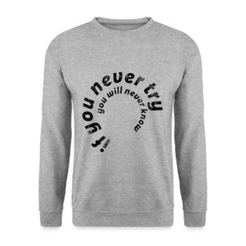 Dites Quote Quote Slogan - Sweat-shirt Unisexe - gris chiné - Devant - Alina (178cm) & Michal (187cm)