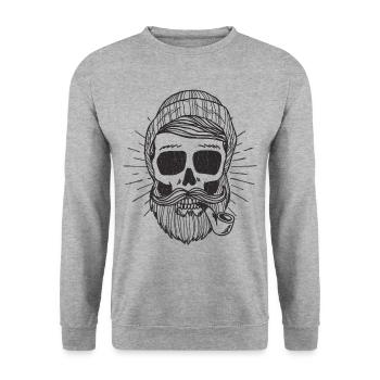 Cadeau marin de crâne - Sweat-shirt Unisexe - gris chiné - Devant - Alina (178cm) & Michal (187cm)