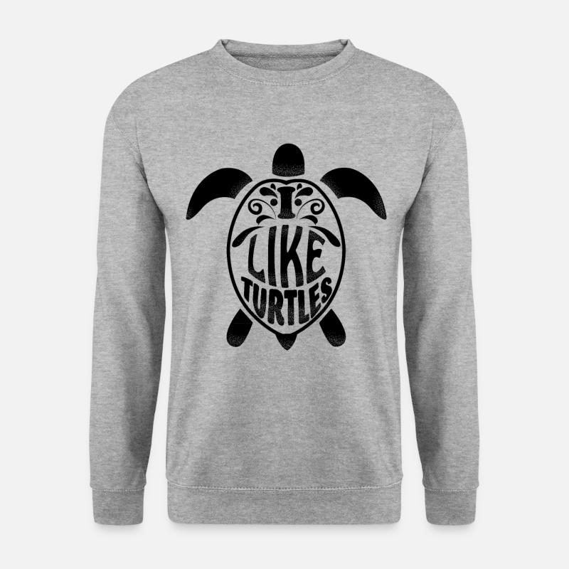 cooles Schildkrötengeschenk - Unisex Pullover - Weißgrau meliert