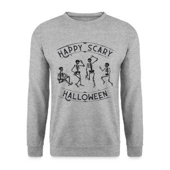 Halloween - Unisex Sweatshirt - salt & pepper - Front - Alina (178cm) & Michal (187cm)