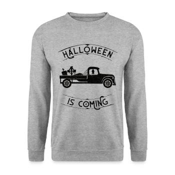 Camionnette halloween - Sweat-shirt Unisexe - gris chiné - Devant - Alina (178cm) & Michal (187cm)
