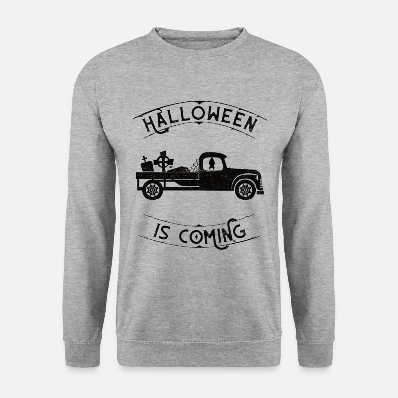 Halloween Pickup Truck - Unisex Pullover - Weißgrau meliert