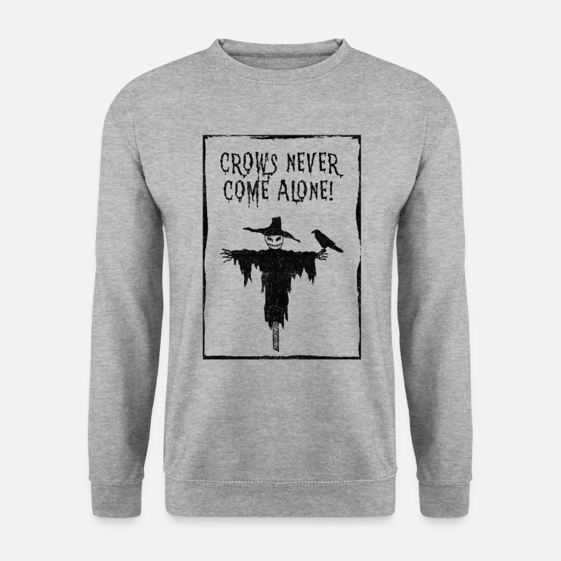 Halloween Krähe - Unisex Pullover - Weißgrau meliert