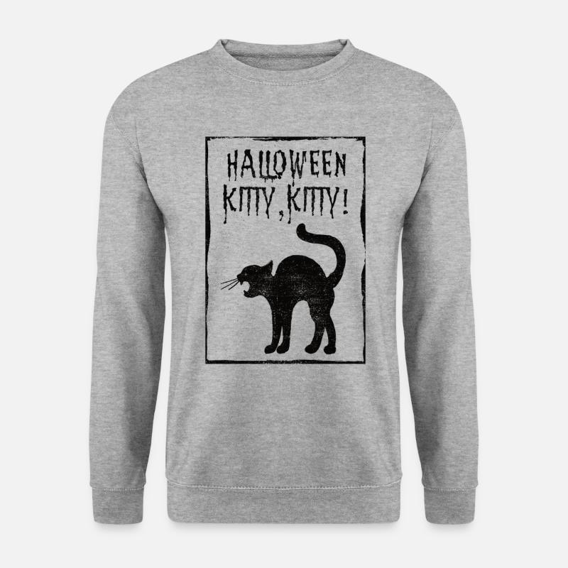 Chaton de chat d'Halloween - Sweat-shirt Unisexe - gris chiné