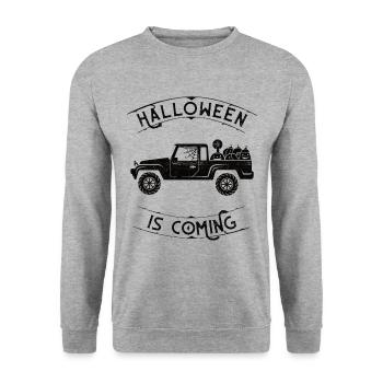 Camionnette halloween - Sweat-shirt Unisexe - gris chiné - Devant - Alina (178cm) & Michal (187cm)