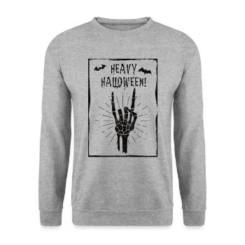 Headbanger Halloween Metal Halloween Gift - Unisex Sweatshirt - salt & pepper - Front - Alina (178cm) & Michal (187cm)