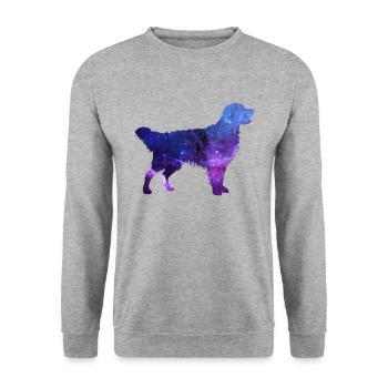Golden Retriever Chien Star Galaxy Universe Gesch - Sweat-shirt Unisexe - gris chiné - Devant - Alina (178cm) & Michal (187cm)