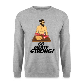 Butcher market - Unisex Sweatshirt - salt & pepper - Front - Alina (178cm) & Michal (187cm)