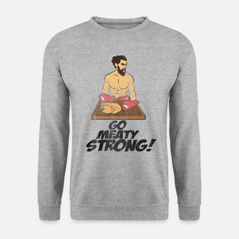 Fleisch stark - Unisex Pullover - Weißgrau meliert