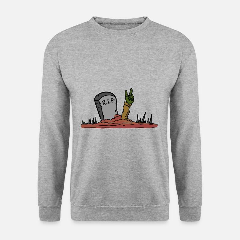 Halloween Grabstein - Unisex Pullover - Weißgrau meliert