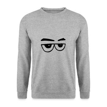 yeux drôles / ennuyés - Sweat-shirt Unisexe - gris chiné - Devant - Alina (178cm) & Michal (187cm)