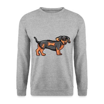 Dackel - Sweat-shirt Unisexe - gris chiné - Devant - Alina (178cm) & Michal (187cm)