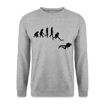 Evolution Diving - Unisex Sweatshirt - salt & pepper - Front - Alina (178cm) & Michal (187cm)