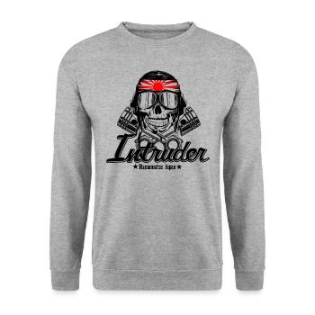 Intruder Fanatics KAMIKAZE Shirt - Unisex Sweatshirt - salt & pepper - Front - Alina (178cm) & Michal (187cm)