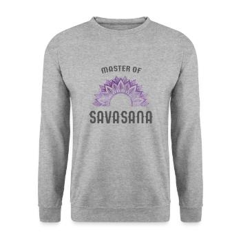 Maître de Shavasana - Sweat-shirt Unisexe - gris chiné - Devant - Alina (178cm) & Michal (187cm)