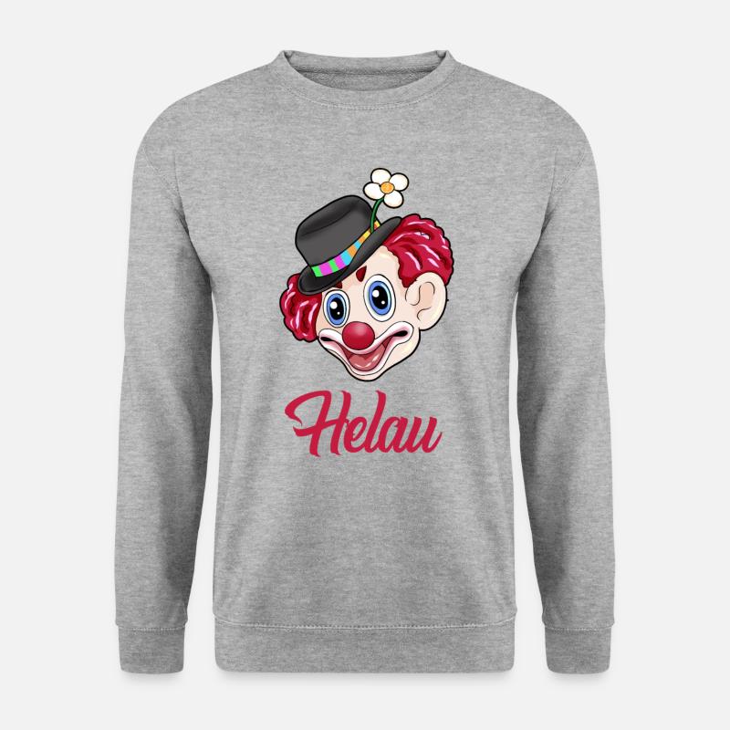 Helau Clown Karneval Duesseldorf Rosenmontag - Unisex Pullover - Weißgrau meliert