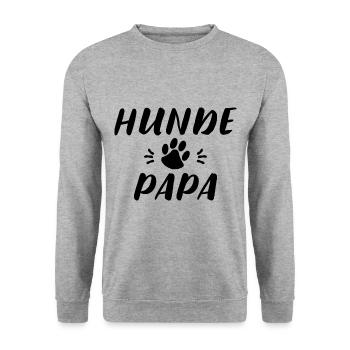 Hunde Papa - Unisex Pullover - Weißgrau meliert - Vorne - Alina (178cm) & Michal (187cm)
